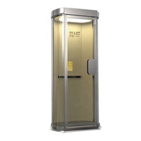 Ascenseur domestique moderne et durable à 2 étages, hydraulique, compact, avec cabine en acier inoxydable et capacité de charge de 400 kg