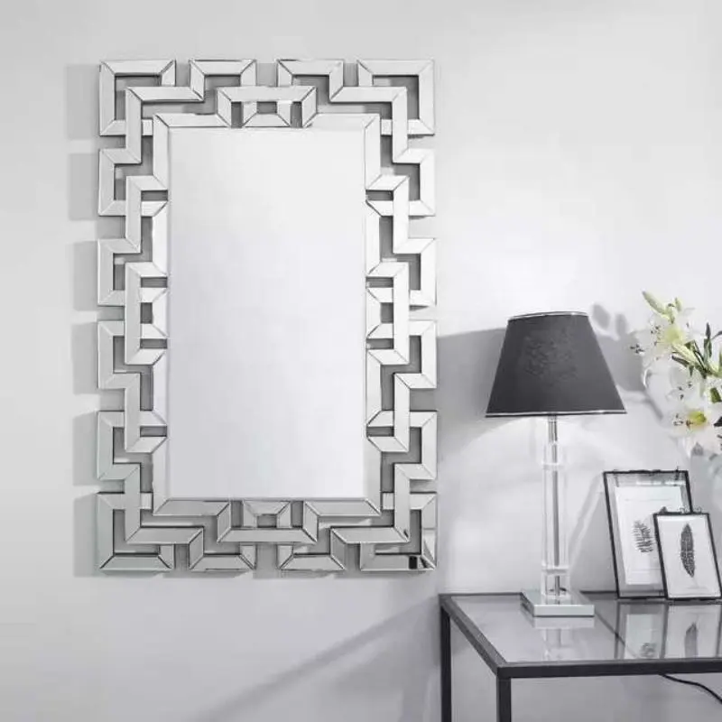 Nouveau design de décoration de miroir en verre couleur argent style moderne simple pour les meubles de maison