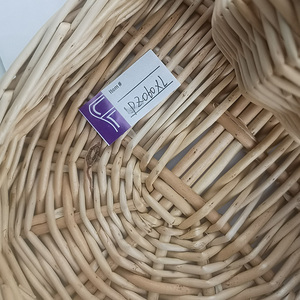 Mimbre decorado frasco de vidrio con la tapa de bambú/<span class=keywords><strong>cesta</strong></span> de mimbre tejida con mango para almacenamiento - Product Image 4