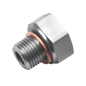 Adaptador de Rosca de Acero Inoxidable Macho M16x1.5 a Hembra 1/8NPT con Arandela de Cobre para Intercambio de Motor GM LS LS1 LS3 LSX, Conexión para Manómetro - Product Image 1