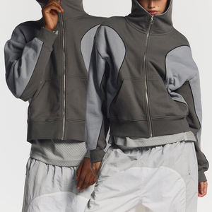 Veste à capuche zippée unisexe KingSen personnalisée, bicolore, en molleton 100% coton, col haut, pour homme et femme, hiver - Product Image 1