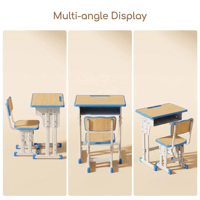 Ensemble Chaise et Bureau Pliant Moderne pour Étudiant, Hauteur Réglable, Table d'Étude Individuelle pour Enfant, Mobilier de Classe Multi-usages, Prêt à l'Expédition
