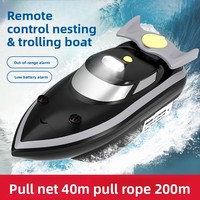 Bateau de pêche télécommandé avec fonction de lâchage automatique d'appâts, distribution de leurres et délivrance de hameçons, compatible avec les filets de dérive