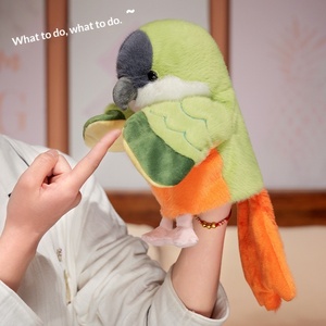 Marioneta de Mano de Loro de Dibujos Animados de Simulación, Juguete de Peluche de Tela, Pequeño Pájaro, Interactivo para Padres e Hijos, Souvenir de Zoológico, Relleno de Algodón PP - Product Image 4