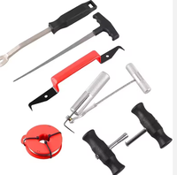 Juego de 7 Herramientas para Reparación de Vidrios de Automóviles, Desmontador de Parabrisas, Extractor de Tiras, Herramienta de Perforación para Vehículos