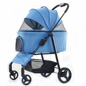 Amortisseur pliable Portable 4 roues voyage pour animaux de compagnie extérieur transporteur de chien et poussette chariot détachable pour chiens - Product Image 4