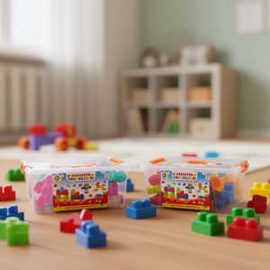 Cassettina Costruzioni 56-Piece Building <b>Blocks</b> Set For Kids Construction Toy - Product Image 2