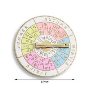 Placa de Identificación de Metal Esmaltado Duro con Diseño de Brújula de Alta Apariencia en Colores Rosa y Amarillo - Product Image 2