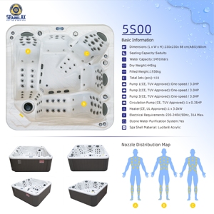 Jacuzzi de Acrílico para Exteriores, Diseño Contemporáneo, Directo de Fábrica, con 3 Bombas de Masaje <span class=keywords><strong>Balboa</strong></span>, Estructura de Acero Inoxidable, 5 Años de Garantía - Product Image 3
