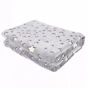 2023 New Design Blanket Glow In The Dark Light Foldable Bed Blanket Set With Stars Throw Blanket