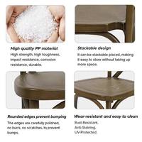 Chaise empilable en résine plastique à dossier croisé pour événements extérieurs, banquets, mariages et bistrots