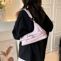 Sac à bandoulière pour femme Y2k, mode Harajuku, gothique, décontracté, chaînes, sac à main, filles branchées, sac en cuir PU, sac de moto pour femmes