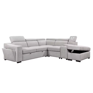 नए डिजाइन के हॉट सेलिंग सोफा फर्नीचर फास्ट चार्जर कप होल्डर कार्यात्मक सोफा सेट में बिस्तर और स्टोरेज लिविंग रूम सोफा है - Product Image 6