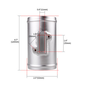 Base del medidor de flujo de aire de 2,5 pulgadas de aleación de aluminio para Honda Ford Nissan, pieza de repuesto MAF006 - Product Image 2