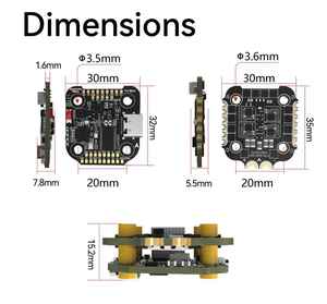 F405 BLS 35A Stack V2 20x20 4 en 1 ESC F405 20x20 Controlador de vuelo Compatible con varios drones de carreras - Product Image 4