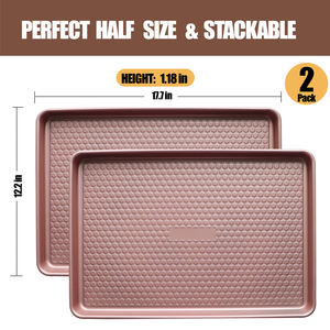 <span class=keywords><strong>JOHO</strong></span> BAKING Juego de 2 bandejas grandes de acero al carbono para hornear, 0.8mm, antiadherentes, resistentes al deformación, ecológicas, 18x13 - Product Image 3