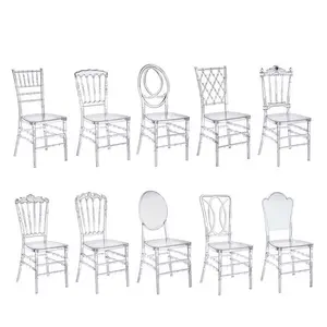 Banquet en plastique acrylique transparent chiavari chaises de mariage