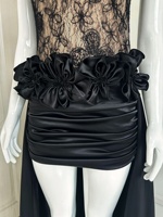 Robe en cachemire à manches courtes, col rond, dentelle florale, style européen et américain, nouvelle collection, très tendance, modèle SB4021