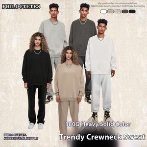 Felpa a girocollo di colore solido spessa all'ingrosso da uomo e da <span class=keywords><strong>donna</strong></span> <span class=keywords><strong>pesanti</strong></span> all'ingrosso felpa con cappuccio alla moda - Product Image 2