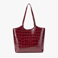 Sac à bandoulière portable en cuir véritable pour femme avec deux sangles, motif crocodile, vente en gros, fournisseur ODM OEM personnalisé