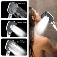 Bouton pommeau de douche à main-3 Modes économie d'eau en plastique haute pression douche réglable pour salle de bain (usine de Ningbo)