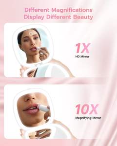 Custom Rechargeable <b>Travel</b> Small Pocket LED Light <b>Magnifying</b> Cosmetic <b>Mirror</b> with Personalized Options - Product Image 2