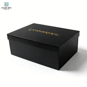 कस्टम डीलक्स काले चुंबकीय क्लैमशेल सील कठोर बक्से तह जूते उपहार बॉक्स के लिए कार्डबोर्ड - Product Image 2