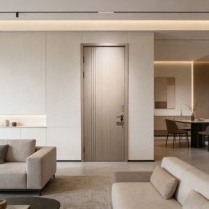 <span class=keywords><strong>Porte</strong></span> en mélamine imitation <span class=keywords><strong>bois</strong></span> pour intérieur de chalet et de retraite contemporains - Product Image 4