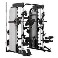 Máquina Smith Comercial, Entrenador Funcional, Power Rack, Cable Crossover, Rack de Sentadillas, Equipo de Gimnasio Multifuncional de Acero Reforzado para el Hogar