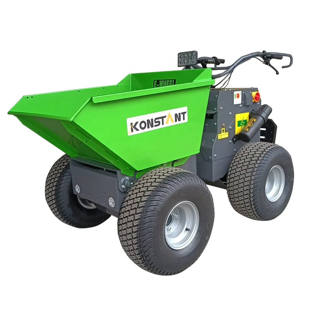 Mini Dumper elettrico capacità 500kg a batteria carrello carriola elettrica per giardinaggio paesaggistica e costruzione