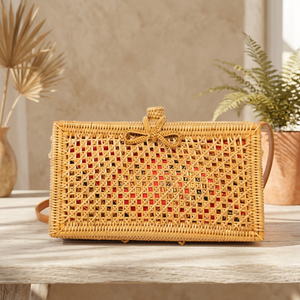 Sac à bandoulière vintage en paille tressée à la main pour femme, style bohème Bali, imperméable, portable, pour l'été - Product Image 3
