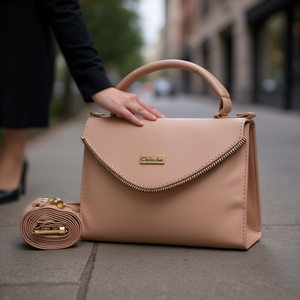 Bolso de hombro para mujer Fana Linda Dacia, color nude, microfibra, cuero sintético, estilo minimalista, para todas las estaciones - Product Image 2