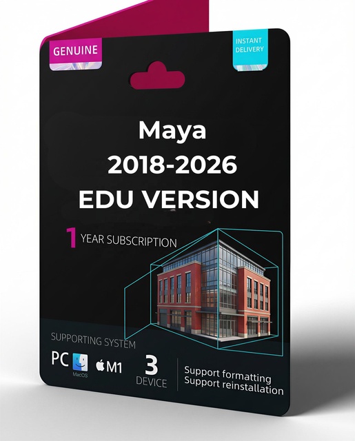 DIGILICEN Customization Maya EDU Software Internet 1 Year License Subscription Mac/Linux Installation 3PC Drafting Drawing Stock