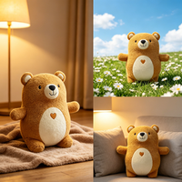 Porte-clés en peluche Ours brun Kawaii, poupée en peluche douce, pendentif de sac avec logo personnalisé, jouet en peluche pour machine à griffes