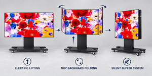 หน้าจอ LED แบบพับได้มอเตอร์ไฟฟ้าขนาด 108 นิ้ว P0.9, จอแสดงผล LED แบบไร้รอยต่อ 2K พร้อมล้อเลื่อนสำหรับงานแต่งงาน งานเลี้ยง และให้เช่า - Product Image 5