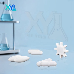 แท่งกวนแม่เหล็กนีโอไดเมียมเคลือบ PTFE รูปทรงกระบอก พร้อมวงแหวนหมุนตรงกลาง - Product Image 1