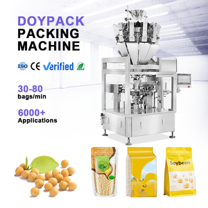 Máquina Empacadora Automática Rotativa Doypack con Certificado CE, Pesadora Multicabezal para Empacar Alimentos como Soja y Arroz - Product Image 1