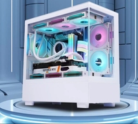 SNOWMAN CS050 Nouveau design Boîtier de PC de jeu de bureau Mid Tower en verre trempé et alliage d'aluminium compatible MATX ATX MicroATX ITX