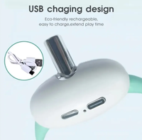 Puntero Láser Eléctrico para Gatos, Juguete Inteligente para Mascotas, Uso en Interiores, Ángulo Ajustable, 41 Collares, Longitud de 8-12 Pulgadas, Tipo-C, 5H, Plástico