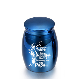 Mini urnes pour animaux de compagnie, cendres de crémation, pot de souvenir de cercueil humain-je sais que le ciel est un joli endroit car ils ont mon papa - Product Image 3
