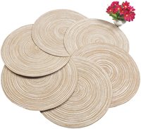 Yujunbao sets de table tissés ronds bon marché, en coton lin pour table à manger, sets de table de cuisine, vente en gros
