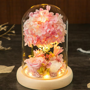Boîte cadeau de fleurs éternelles avec couvercle en verre, ornement pour <span class=keywords><strong>la</strong></span> Saint-Valentin, petite amie, épouse, meilleure amie, <span class=keywords><strong>maman</strong></span>, cadeau d'anniversaire, rose séchée - Product Image 5