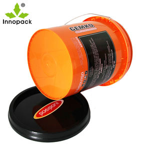 Impresión de logotipo personalizado, cubo de plástico de Color naranja de 15 L con impresión de etiquetas - Product Image 5