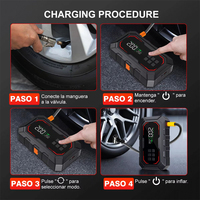 Compresseur d'air portable 3-en-1 150 PSI avec lumière LED et écran LCD, boîtier ABS, batterie externe 10000 mAh pour voiture