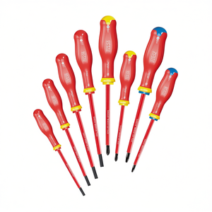 <b>Screwdriver</b> <b>Set</b> 7 Piece Red Insulated With Yellow And Blue Tips For Electrical Use - Product Image 2