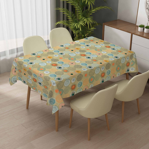 Nappes Rectangulaires RNPT Beige à Motifs Floraux – Nappe en Vinyle <span class=keywords><strong>Rectangulaire</strong></span> Lavable et Durable pour Intérieur et Fêtes - Product Image 3