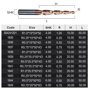 HUHAO HRC 55 Tapered Ball Nose End Mill TiSiN Coated Cnc Taper Milling Cutter Tungsten Steel Carbide Router Mill Bit