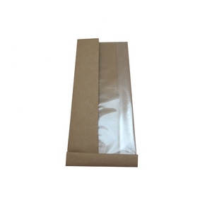 ถุงกระดาษคราฟท์มีหน้าต่างสำหรับขนมปังหั่นขายปลีก สีน้ำตาล รีไซเคิลได้ พิมพ์โลโก้ได้ตามต้องการ บรรจุภัณฑ์เบเกอรี่ - Product Image 3