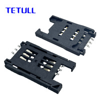 Support universel pour carte SIM 6 broches tout plastique, hauteur 2,8 mm, type couvercle rabattable, connecteur de fente pour cartes pour appareils intelligents