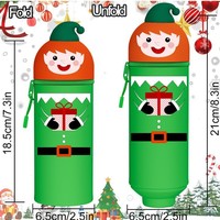Tempat Pensil Silikon Lucu Bentuk Hewan Gaya Kartun Tas Pensil Custom untuk Natal